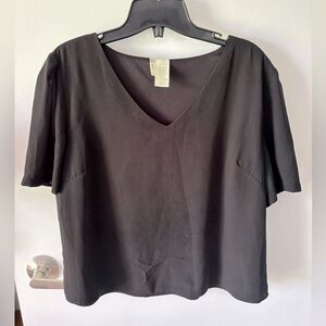Short Sleeved Black Blouse